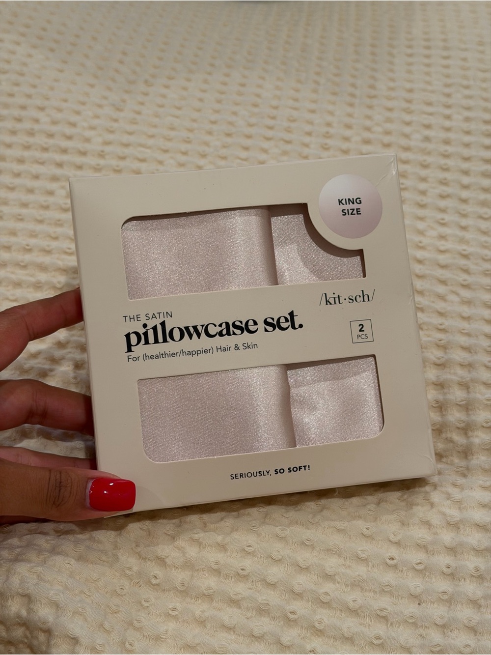 Kitsch Satin Pillowcases - Blush Pink King Set